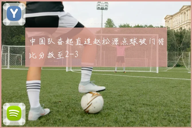 中国队奋起直追赵松源点球破门将比分扳至2-3